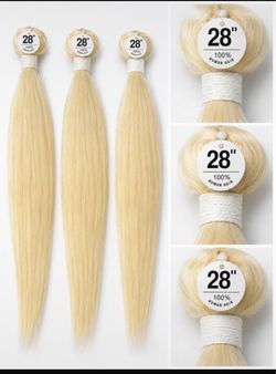 Quality Human Hair Bundles | 28” | Color 613 | Straight
