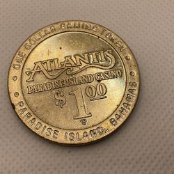 VINTAGE ATLANTIS Paradise Island Casino Resort $1 casino Slot Token 