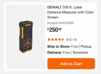 DEWALT Digital Electronic Bright LED Laser Distance Tape Measurer Device 165-feet