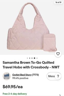 Samantha Brown To-Go Quilted Travel Hobo with Crossbody - NWT