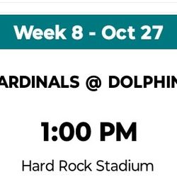 Dolphins Tickets Vs Cardinals 10/27