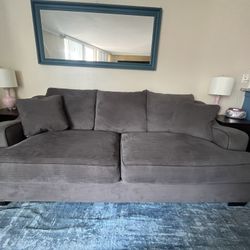 Large Gray Feather Couch for Sale
