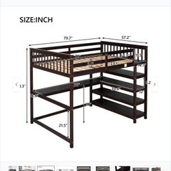 💤 Full Size Loft Bed With Desk & Storage Shelf’s 💤 📍New In 2X-Boxes 📍 💙Retails > $760  💙