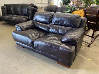 Deep Brown Faux Leather Extra Plush Loveseat