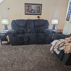 Recliner Sofa, Love Seat,  And 2 Chairs
