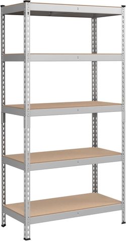 5-Tier Storage Shelves, Load 2310 lb, Garage Storage, Boltless Assembly, Adjustable Shelving Unit, 17.7 x 35.4 x 70.9 Inches, for Study Shed Basement,