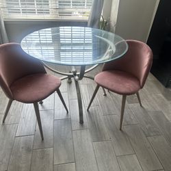 Soft pink accent Chairs