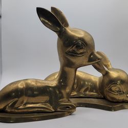 Brass Pair of Fawns 