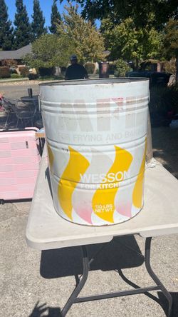 Vintage Wesson Tin Bin/ Container