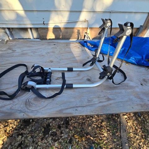 Bike rack for RV ladder
