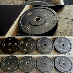 45LB OLYMPIC BUMPER WEIGHTS RUBBER WEIGHT PLATES $100 PAIR

