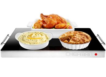 Chefman Electric Warming Tray 21”x16” with Adjustable Temperature Control, Glass Top