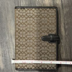Coach Signature Canvas Address Book w/ Pen Hole