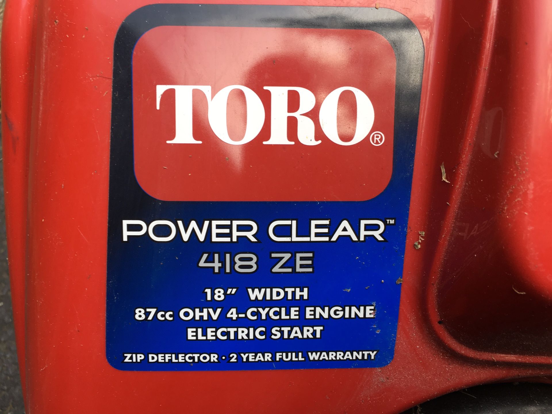 Toro power clear 418ZE snowblower