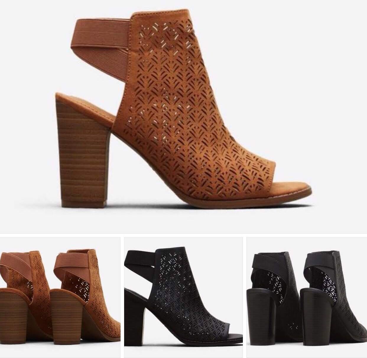 Kenneth Cole Reaction Laser Cut Stacked Heel Women’s Shoes