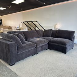 Modular Brown Cloud Modular Sofa Chaise Sectional — WAREHOUSE BOUTIQUE SALE 