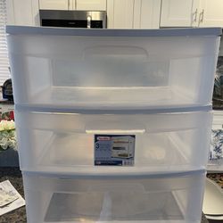 Set of Plastic Bins with Drawers