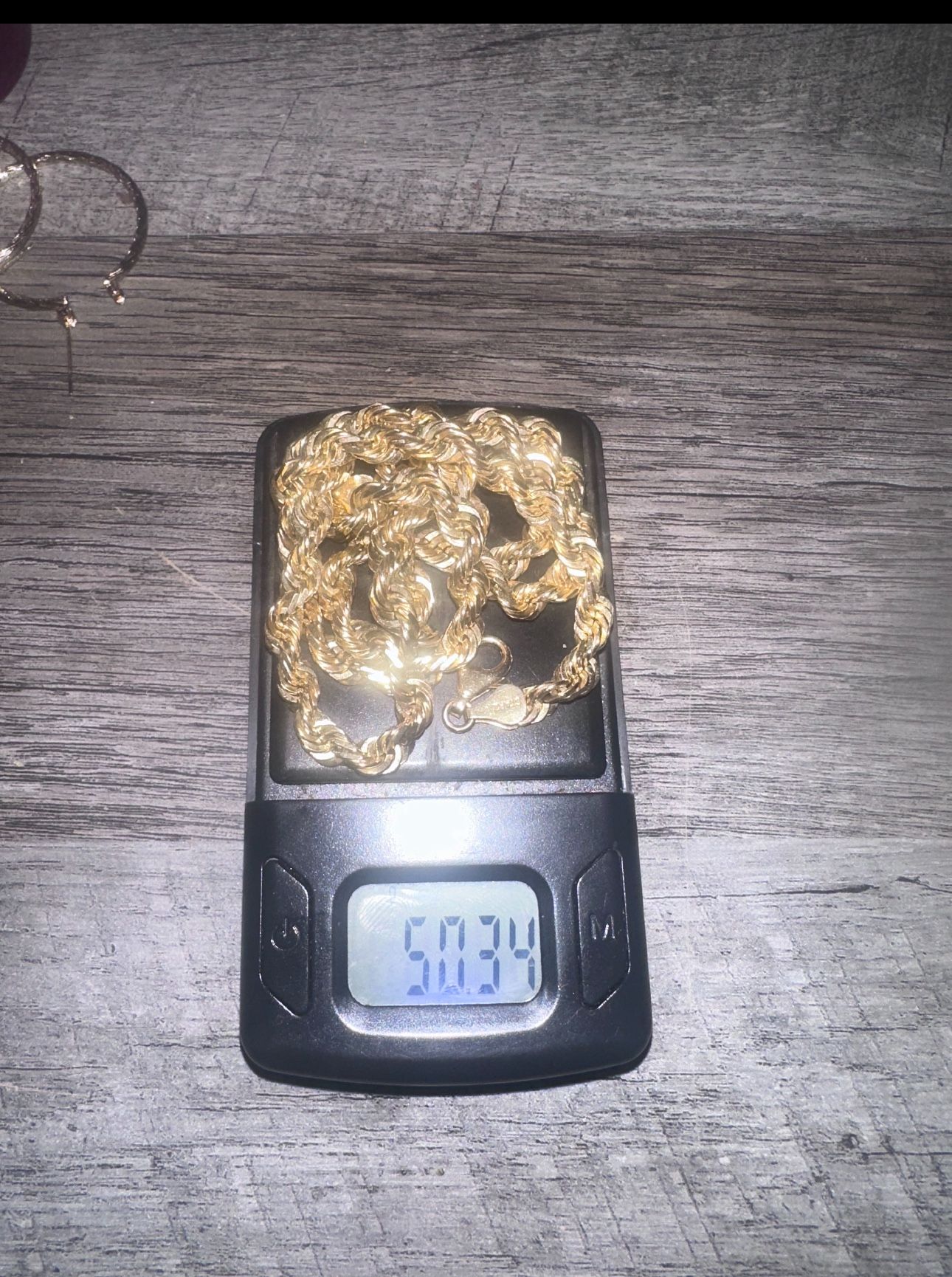 10k Sold Gold Rope Necklace