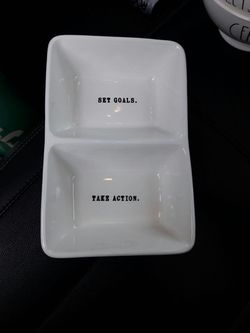 Rae Dunn tray set goals/take action
