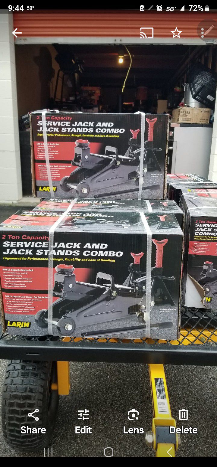 SERVICE JACK AND JACK STAND COMBO 2 TON BRAND NEW /IN BOX  FIRM PRICE $60 