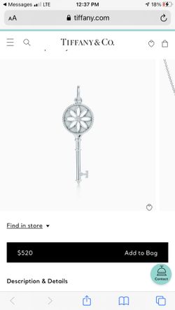 Tiffany Co. Keys Daisy Key Pendant w/chain & heart pendant