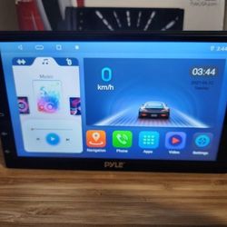 Pyle Double DIN Car Stereo Receiver - 7'' 1080P HD Touch Screen Bluetooth Car Radio Audio Receiver Multimedia Player - WiFi/GPS/AM/FM, Carplay