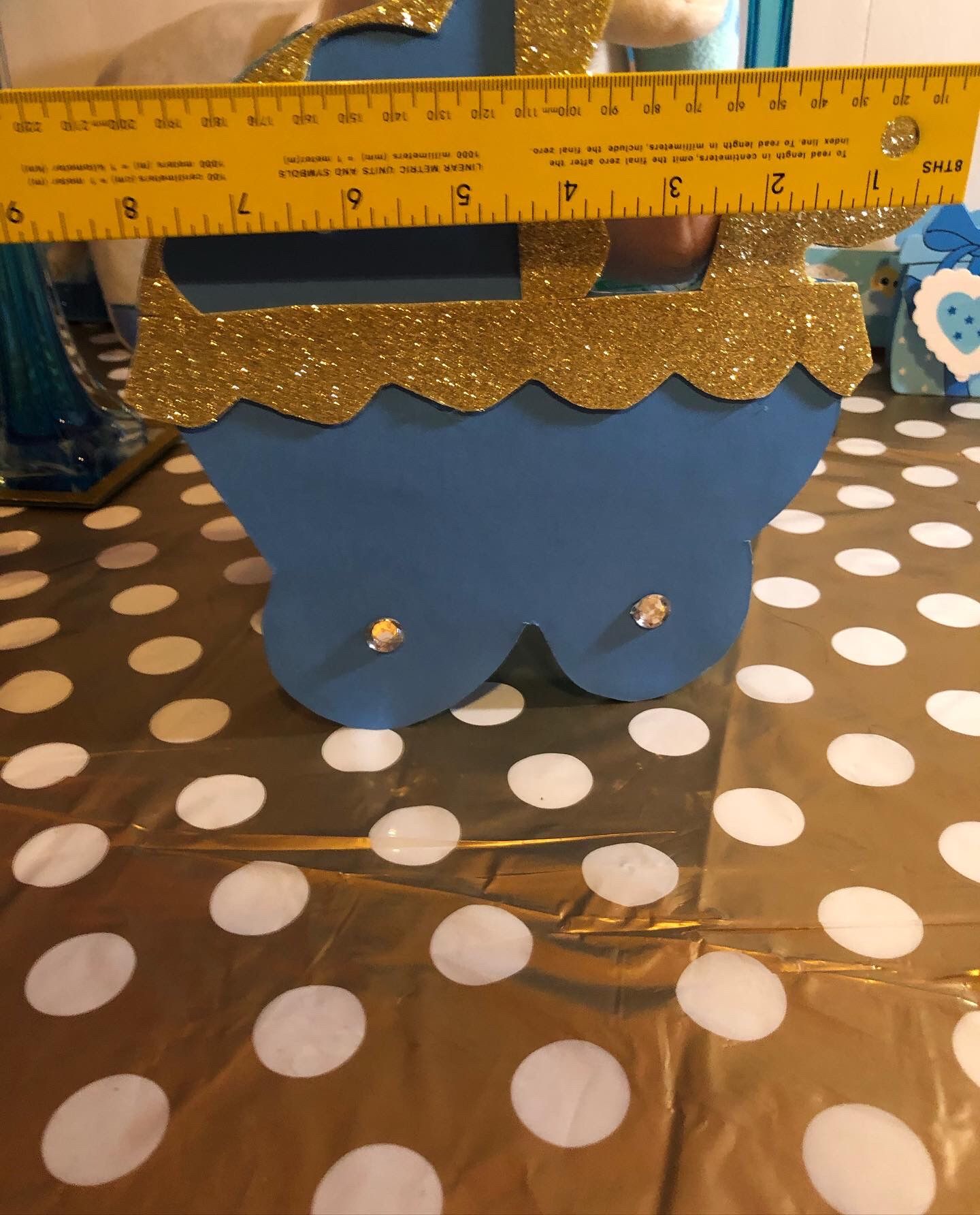 Blue Baby Boy Stroller Centerpiece/main Table Decoration