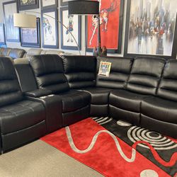 black leather sectional 🖤☺️ $1,499