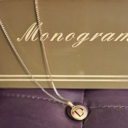 Gold Tone Monogram Pendent