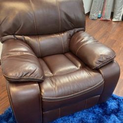 Spring clearance sale. Madrid brown leather recliner $399. Easy finance option. Same same-day delivery.