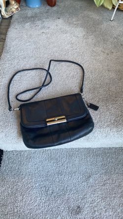 Coach Kristin soft black leather crossbody bag flap bag wallet vintage posh mark