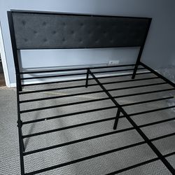 King Bed Frame With Headboard  Comes With A Nightstand And King Mattress If Wanted