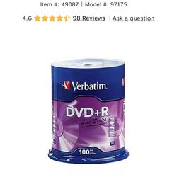 Verbatim DVD + R  4.7gb 100 Pack
