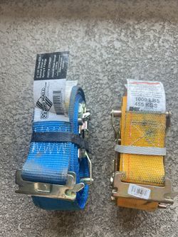 Heavy Duty Ratchet Tie Down Straps + Wheel Chocks
