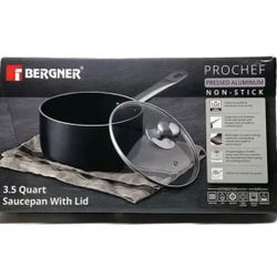 Prochef 3.5 Qt Nonstick Cast Aluminum Saucepan with Lid by Bergner