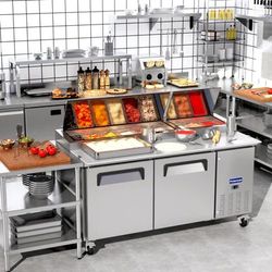 Pizza Prep Table Two solid full door
