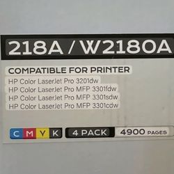 HP 218A Black/Cyan/Magenta/Yellow Standard Yield Toner Cartridge, 4/Pack
