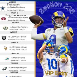 Rams 2024 Premier SEATS VIP Entry Up To 4 Tix