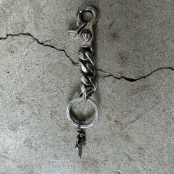 chrome hearts lobster clasp key chain holder w/ dagger trinket