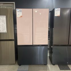 Samsung Bespoke 3 Door French Door Refrigerator With Beverage Center  AND  Ice Maker
