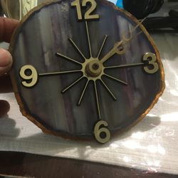 Clock Made From Crystal Stone 