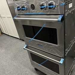 Stainless Steel Viking 5 Premiere 30” Double Oven Tru Convec 