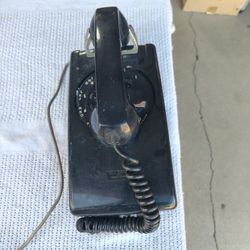 Vintage Rotary Wall Phone Northern  Black Mid Century