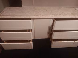 White Dresser with Six Drawers