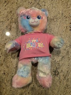 Build-A-Bear BAB BERRY FAIRY FRIENDS Pastel Tie-Dye with "Happy Birthday" Shirt - 16" Plush