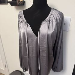 Grey Loose Fitting Blouse