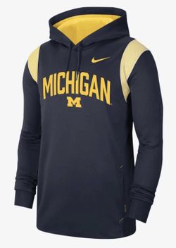 Nike NCAA Michigan Wolverines Therma-FIT Fleece Pullover Hoodie Men's Size-Small