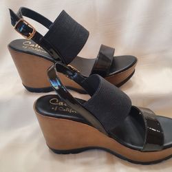 Callisto Of California Wedge Sandal Heels Shoes New Size 8
