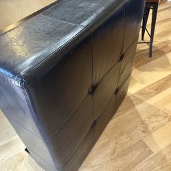 Large Faux Leather Ottoman / Coffee table 