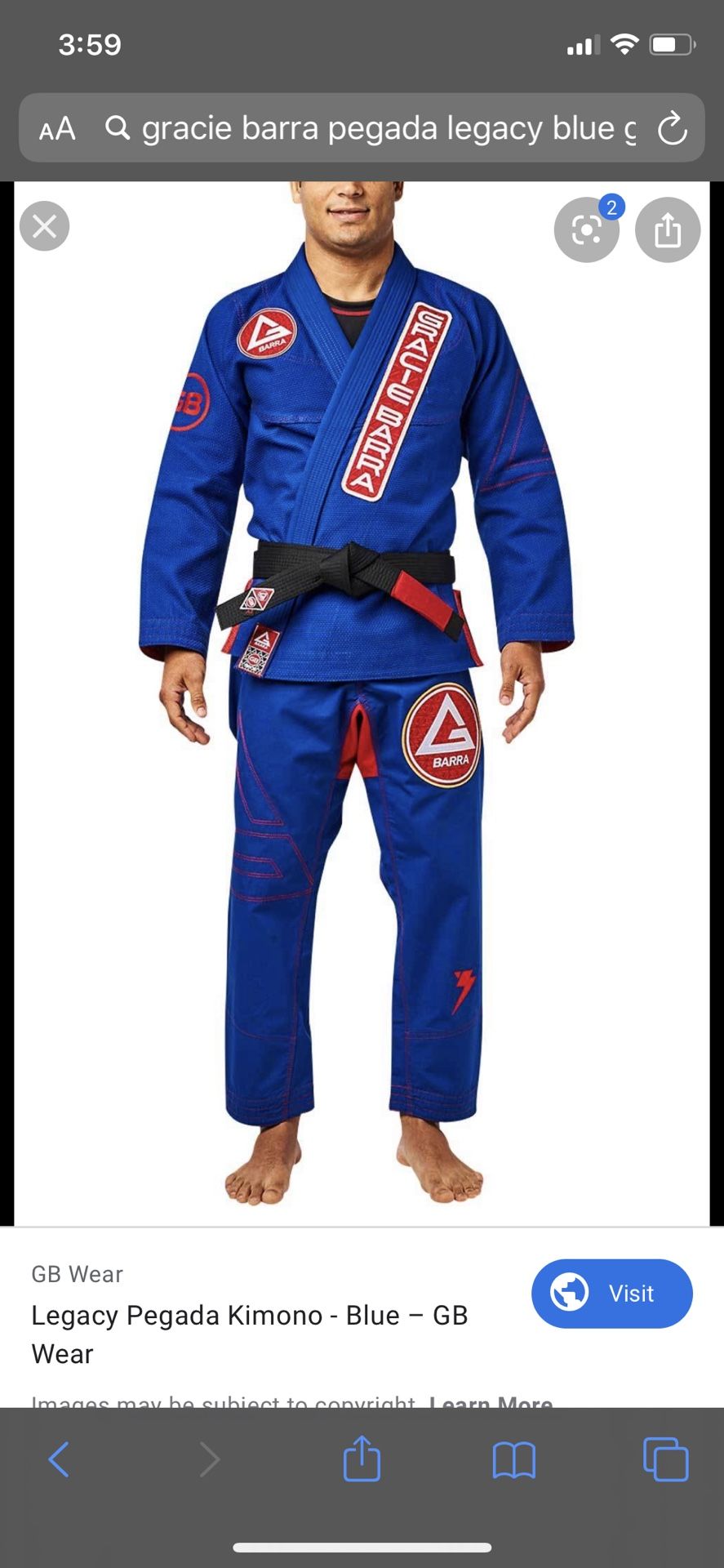 Gracie barra Pegada LegacyBlue Gi A2 for Sale in WA OfferUp